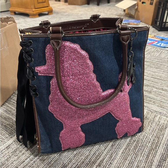RARE VINTAGE Y2K Beverly Feldman Pink Poodle Tote🐩 - Picture 6 of 16